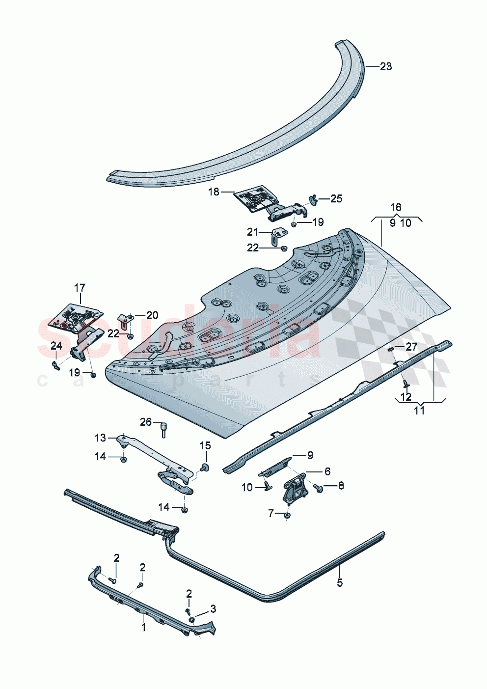 Cover for convertible roof box of Bentley Bentley New Continental Convertible (2025-2026)