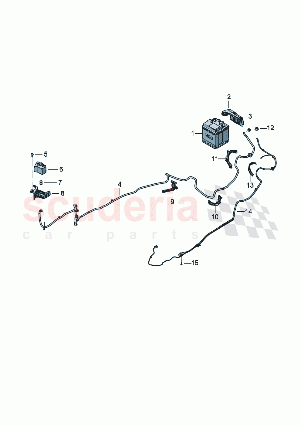 Wiring set for battery + Wiring set for electro- mechanical power steering of Bentley Bentley New Continental GT (2025-2026)