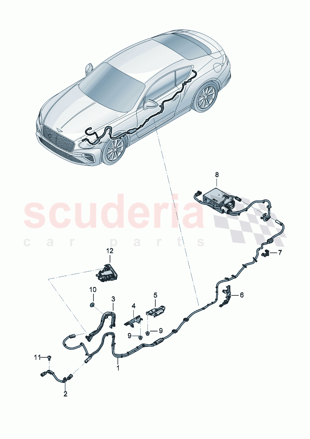 High-voltage cable for high- voltage heating (PTC) of Bentley Bentley New Continental GT (2025-2026)