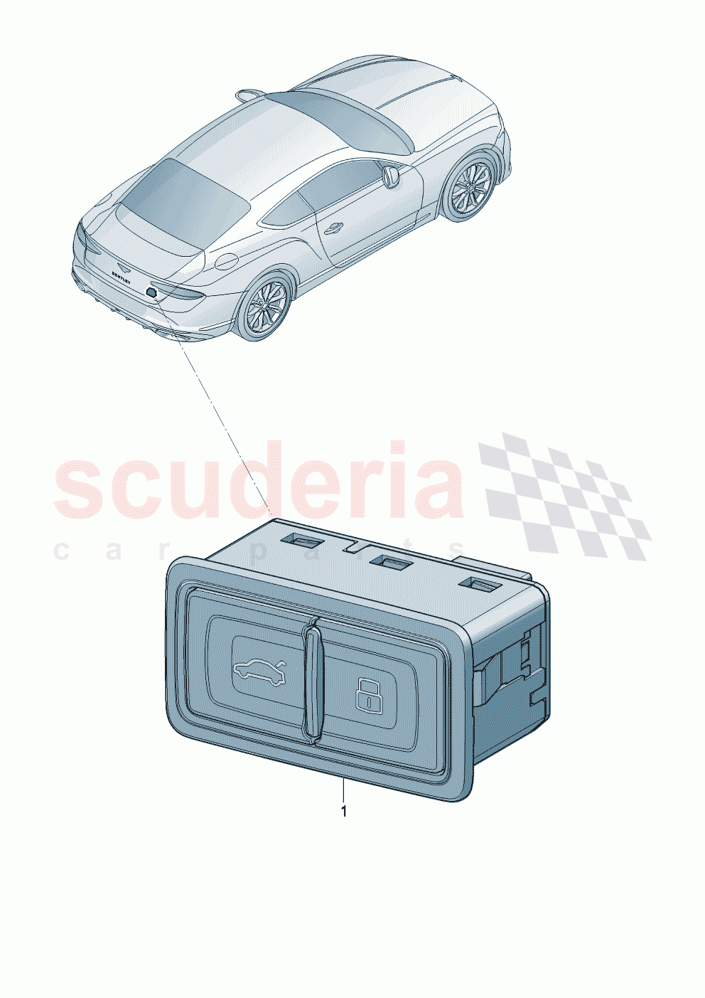 Switches in the luggage comp. of Bentley Bentley New Continental GT (2025-2026)