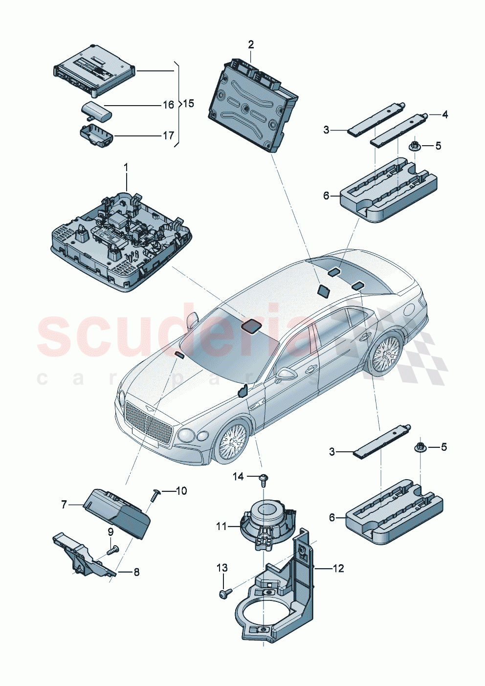 Control unit for emerg. call module and communications unit of Bentley Bentley New Flying Spur (2025-2026)