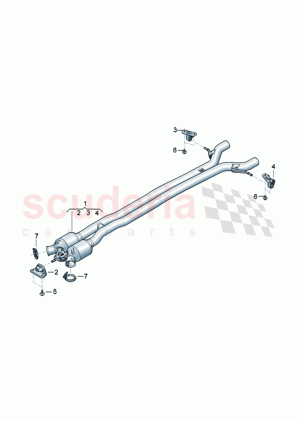 Exhaust pipe with front silencer of Bentley Bentley New Flying Spur (2025-2026)