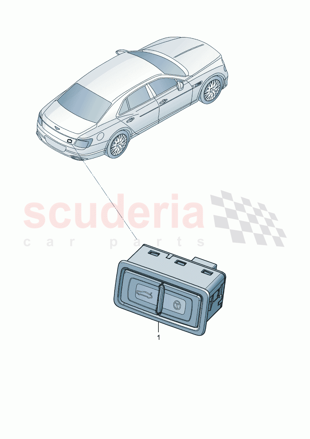 Switches in the luggage comp. of Bentley Bentley New Flying Spur (2025-2026)