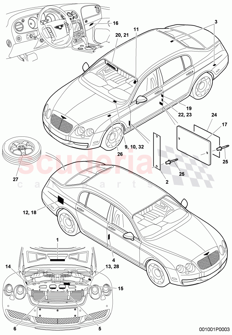 Type plates of Bentley Bentley Continental Flying Spur (2006-2012)