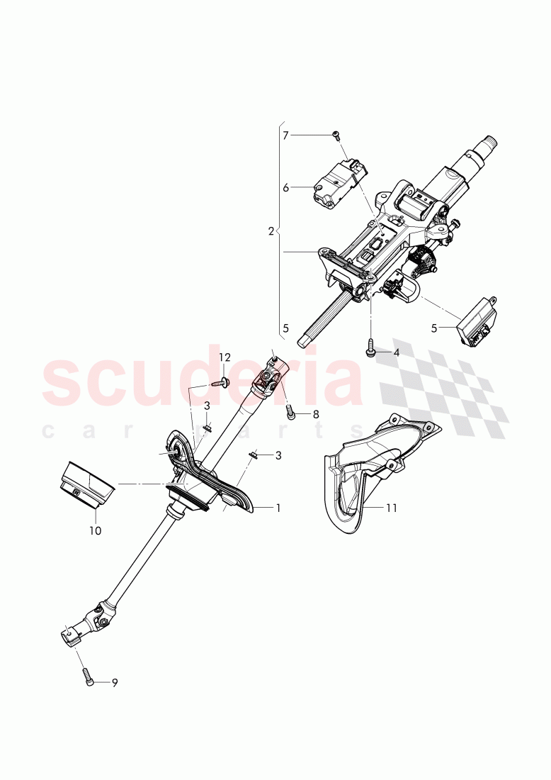 steering column of Bentley Bentley Bentayga (2015-2020)