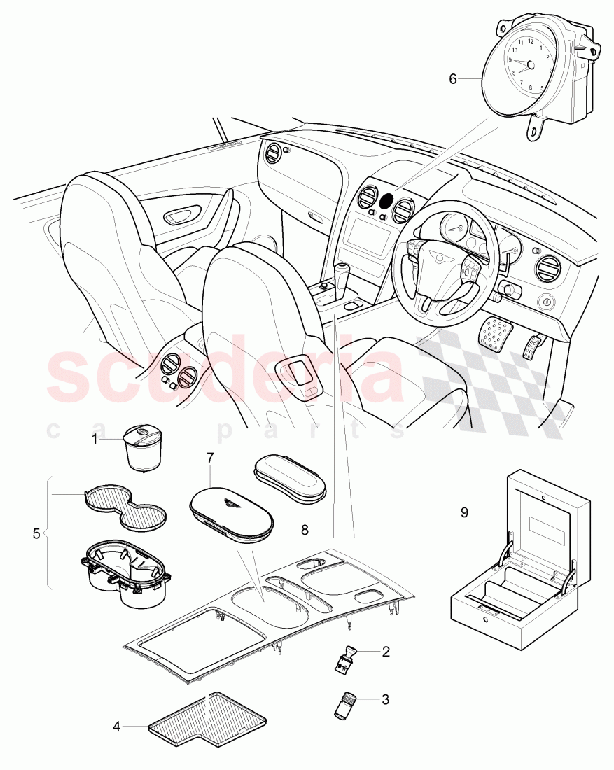 Original Accessories, Interior equipment, bracket of Bentley Bentley Continental GT (2011-2018)
