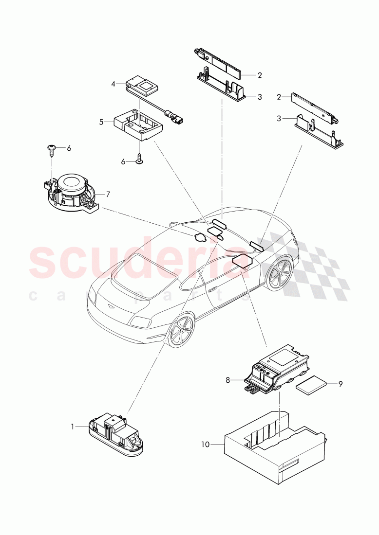 Control unit for emerg. call, module and communications unit, D - MJ 2017>> of Bentley Bentley Continental GT (2011-2018)
