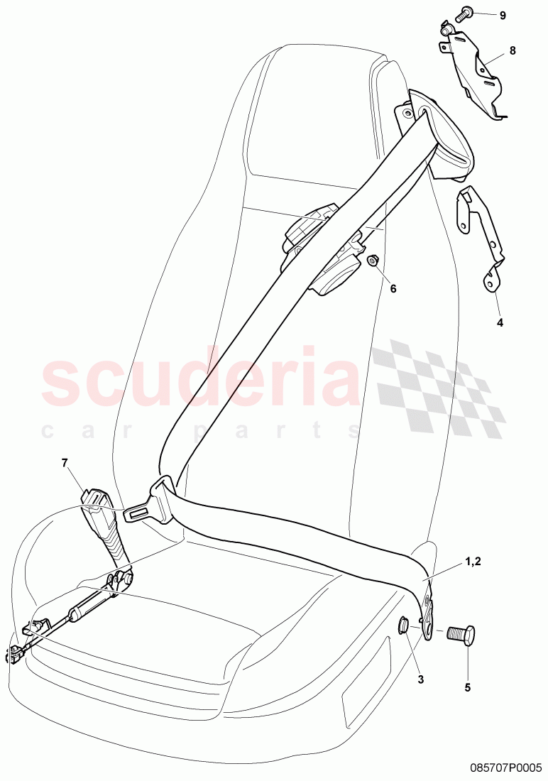 seat belts, D - MJ 2007>> of Bentley Bentley Continental GT (2003-2010)