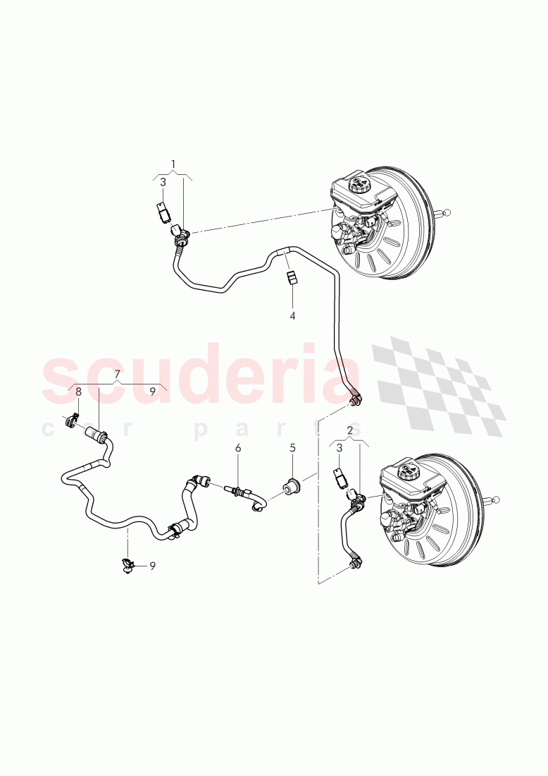 vacuum hoses for brake servo of Bentley Bentley Bentayga (2015-2020)