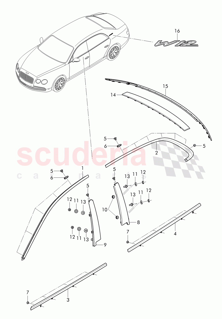 trim for door window frame, trim for bumper, D >> - MJ 2016 of Bentley Bentley Continental Flying Spur (2013+)