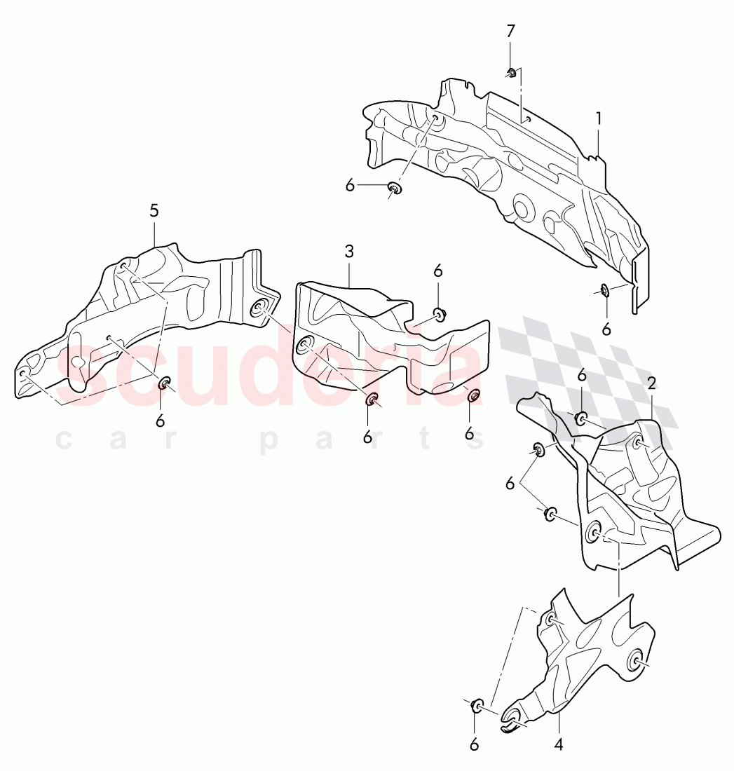 heat protection plate for cross panel of Bentley Bentley Continental Flying Spur (2013+)