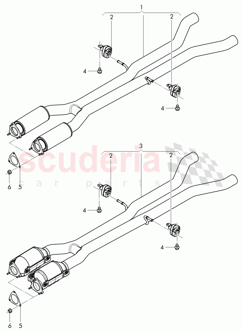 exhaust pipe, exhaust pipe with catalyst of Bentley Bentley Continental Flying Spur (2013+)
