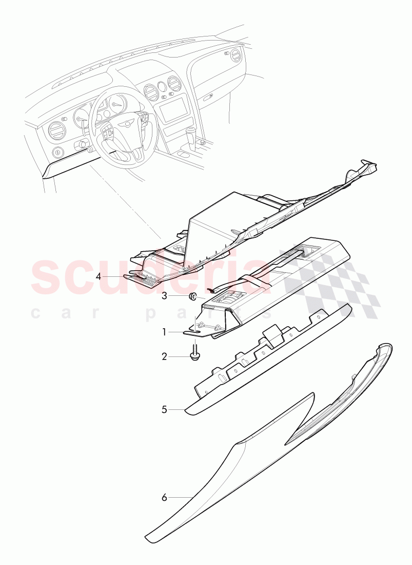 knee airbag unit of Bentley Bentley Continental Flying Spur (2013+)