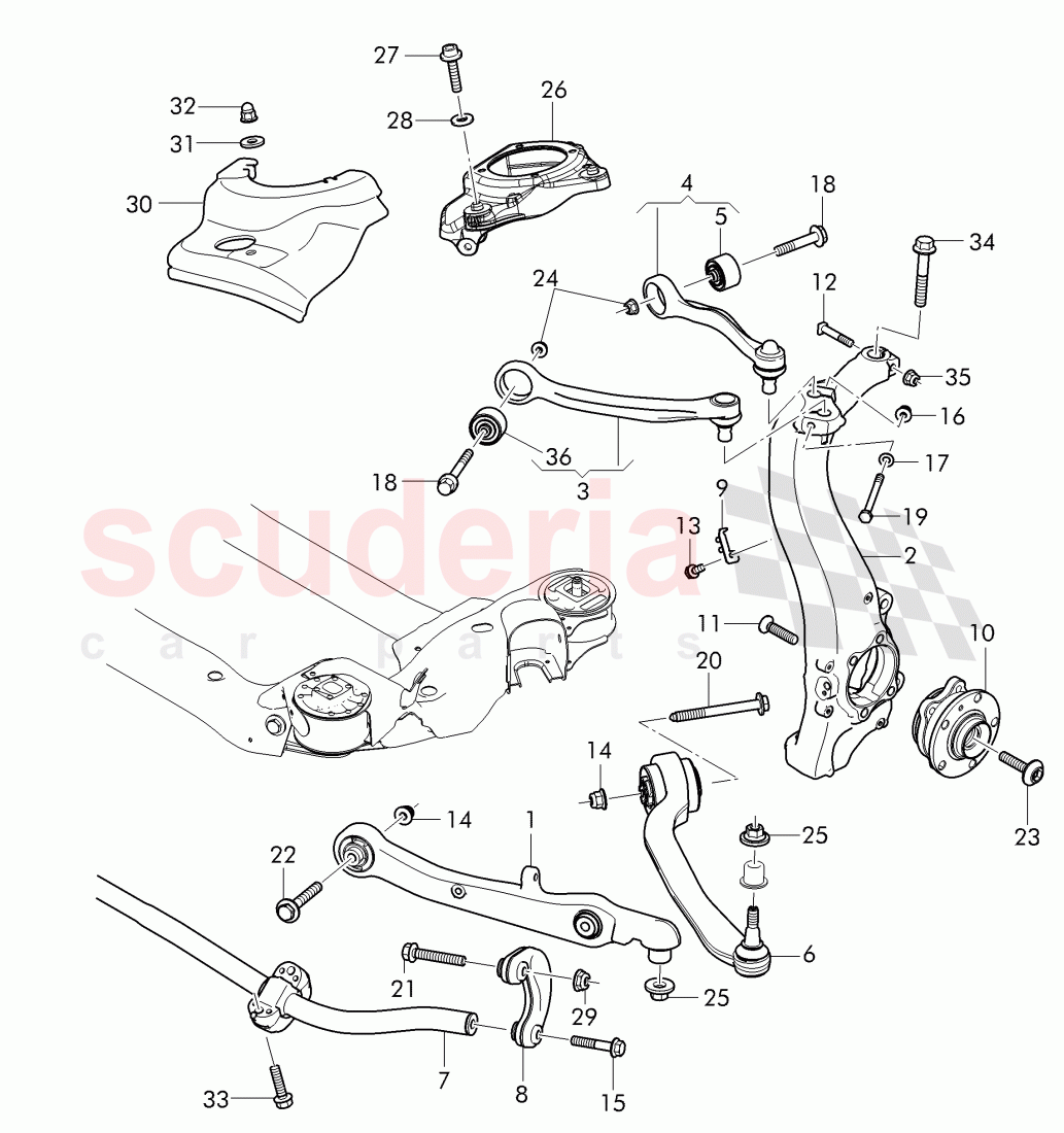 control arm, wheel bearing housing of Bentley Bentley Continental Supersports Convertible (2017+)