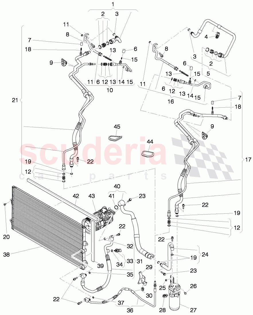 air condtioner condenser, refrigerant circuit, Engine bay, D - MJ 2012>> of Bentley Bentley Continental Supersports (2009-2011)