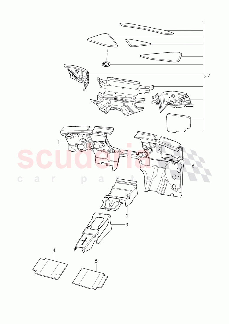 sound absorber for floor, cross panel and tunnel of Bentley Bentley Continental Supersports Convertible (2017+)