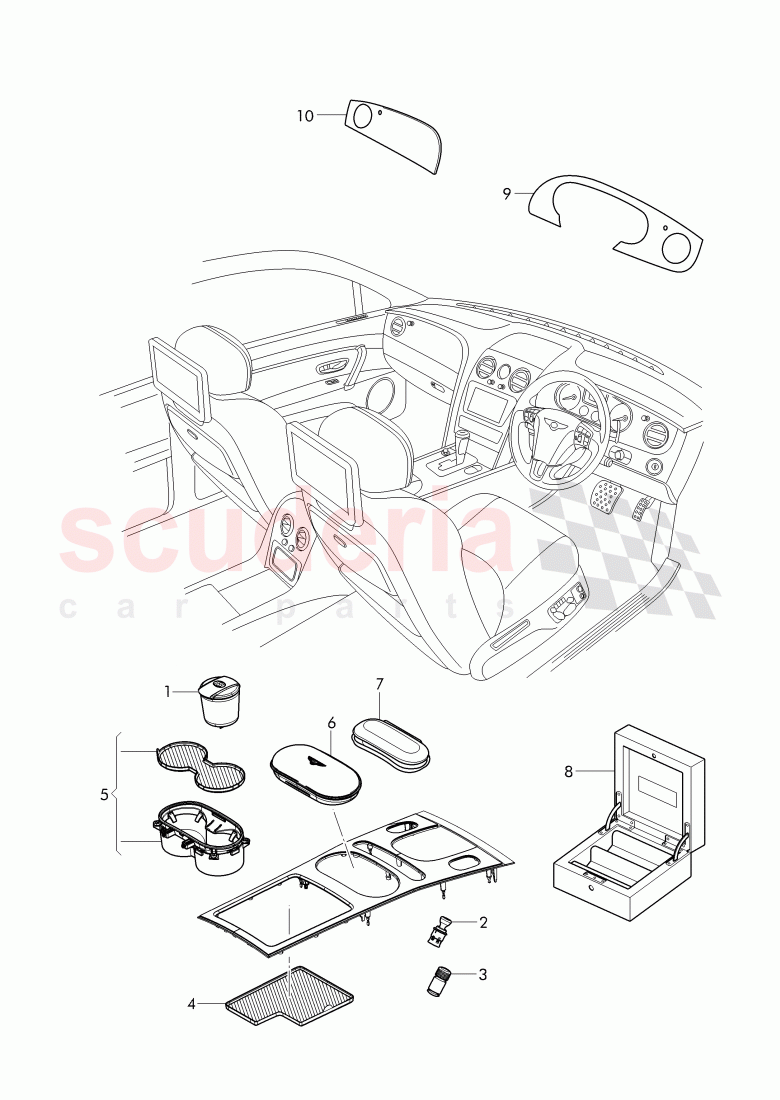 Original Accessories, Interior equipment, bracket of Bentley Bentley Continental Flying Spur (2013+)