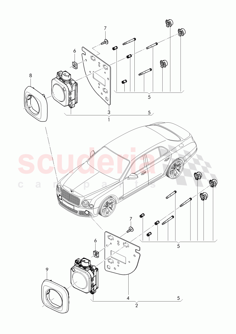 radar sensor, for vehicles with adaptive cruise control, 'ACC', D - MJ 2017>> of Bentley Bentley Mulsanne (2010+)