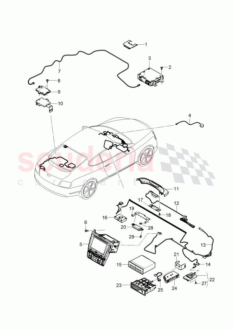 Central Display, Navigation and TV, F >> 3W-D-082 508, F >> ZA-D-082 508 of Bentley Bentley Continental GT (2011-2018)