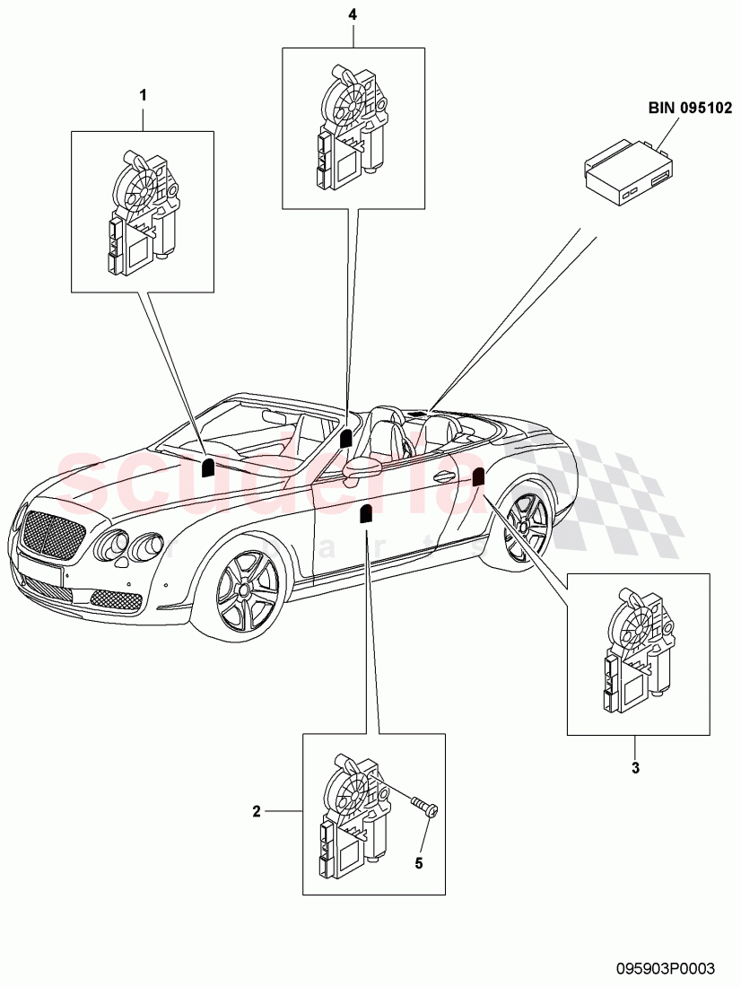 windows lifters, control module of Bentley Bentley Continental GTC (2006-2010)
