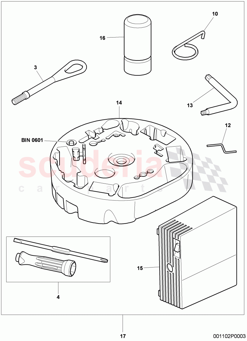 Vehicle tools, for vehicl withoutspare wheel of Bentley Bentley Continental Supersports (2009-2011)