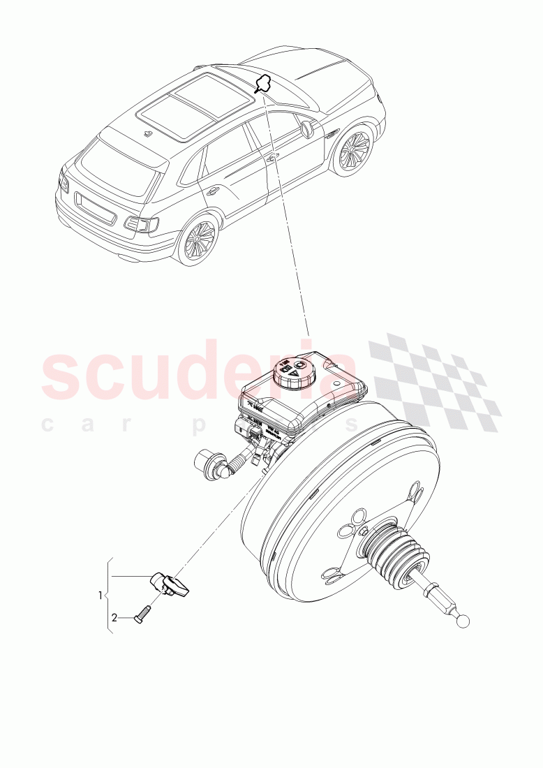 switches at pedal cluster of Bentley Bentley Bentayga (2015-2020)