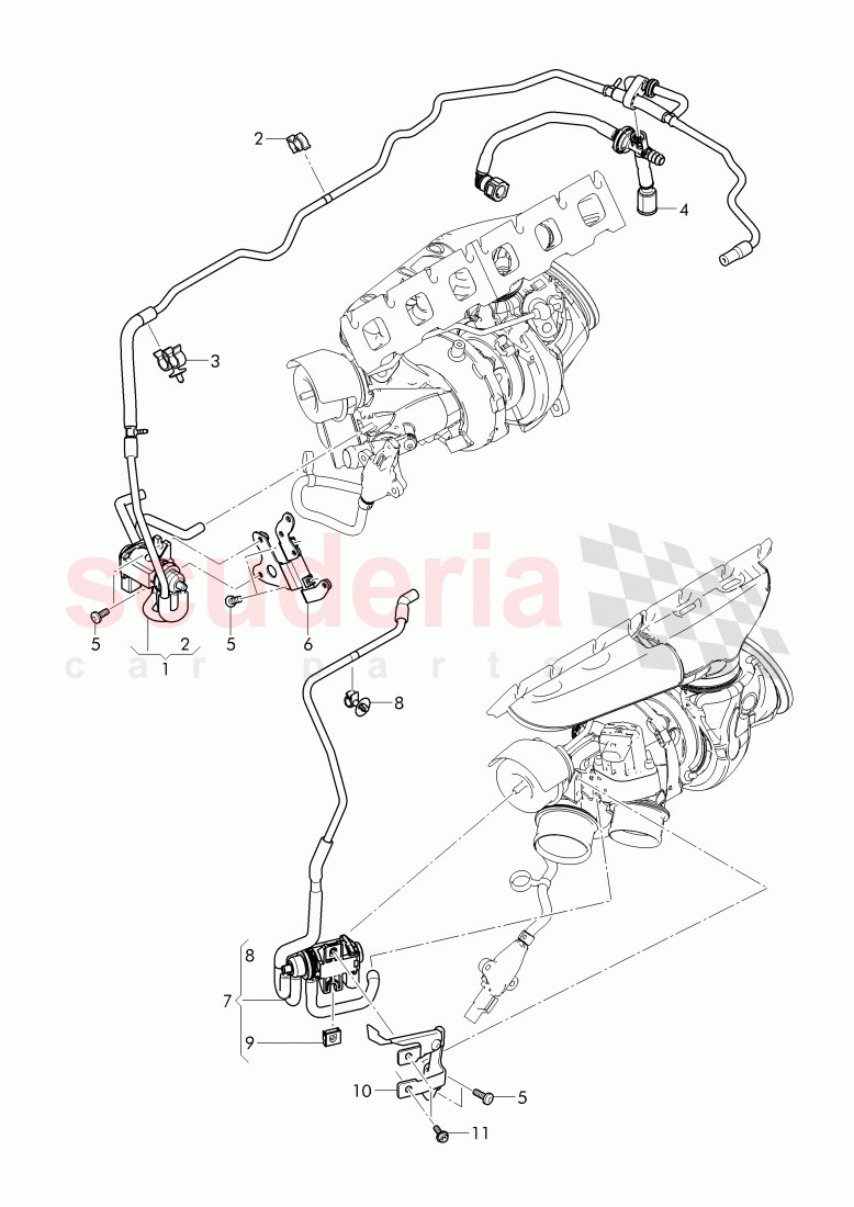 vacuum hoses, solenoid valve, (For turbocharger), F >> 4V-J-017 260, F >> ZV-J-017 260 of Bentley Bentley Bentayga (2015-2020)