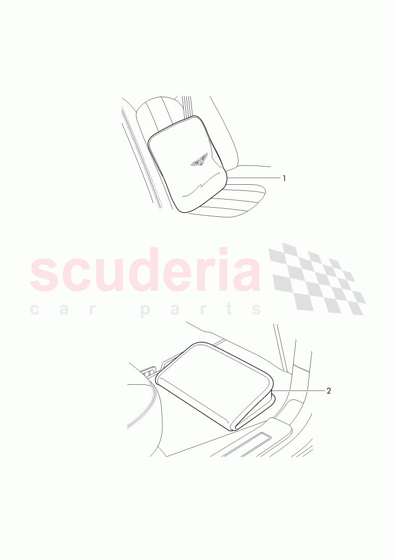 Original Accessories, cushion (leather), foot support of Bentley Bentley Bentayga (2015-2020)