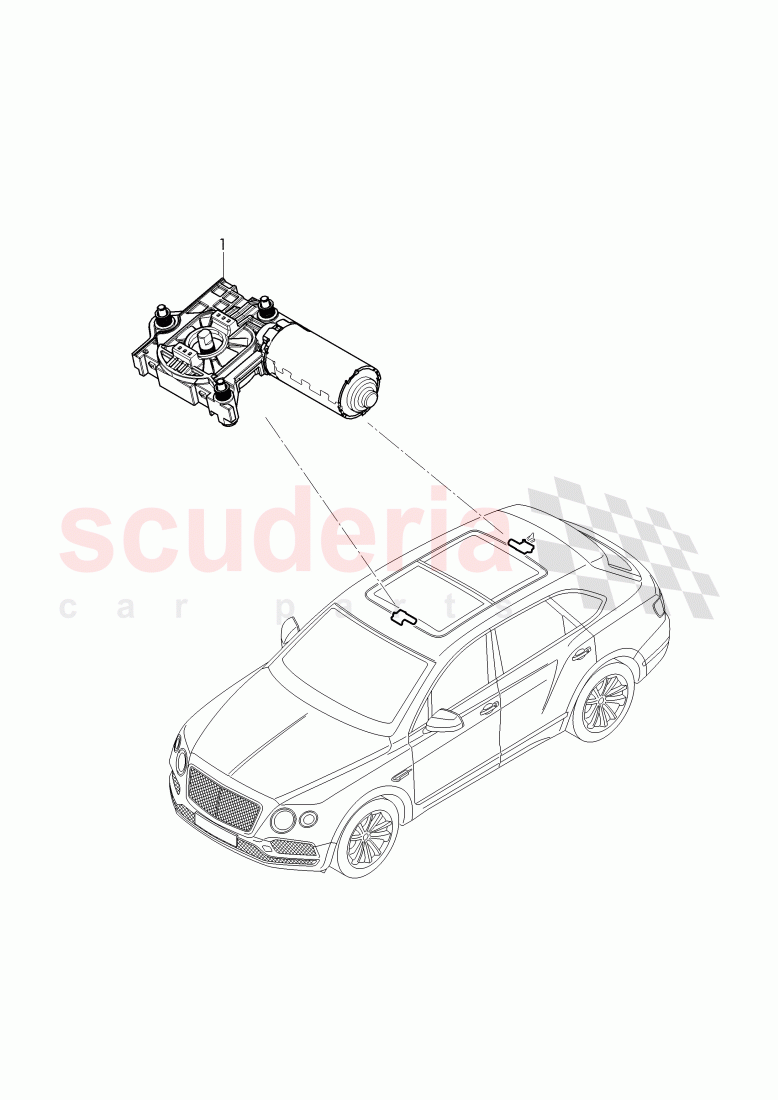 sliding roof motor of Bentley Bentley Bentayga (2015-2020)