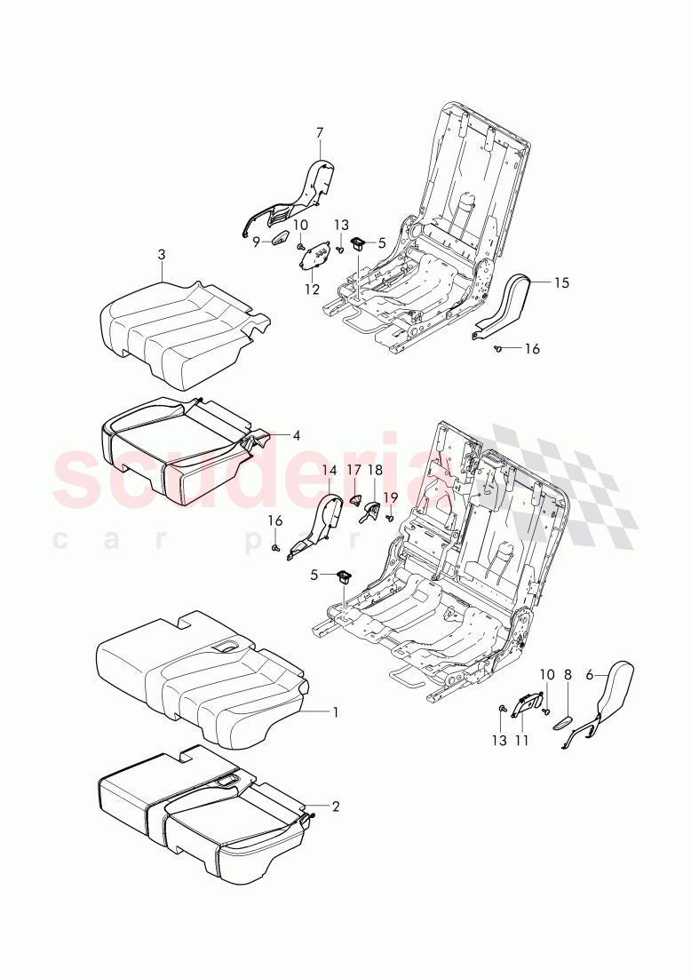 seat padding with cover of Bentley Bentley Bentayga (2015-2020)