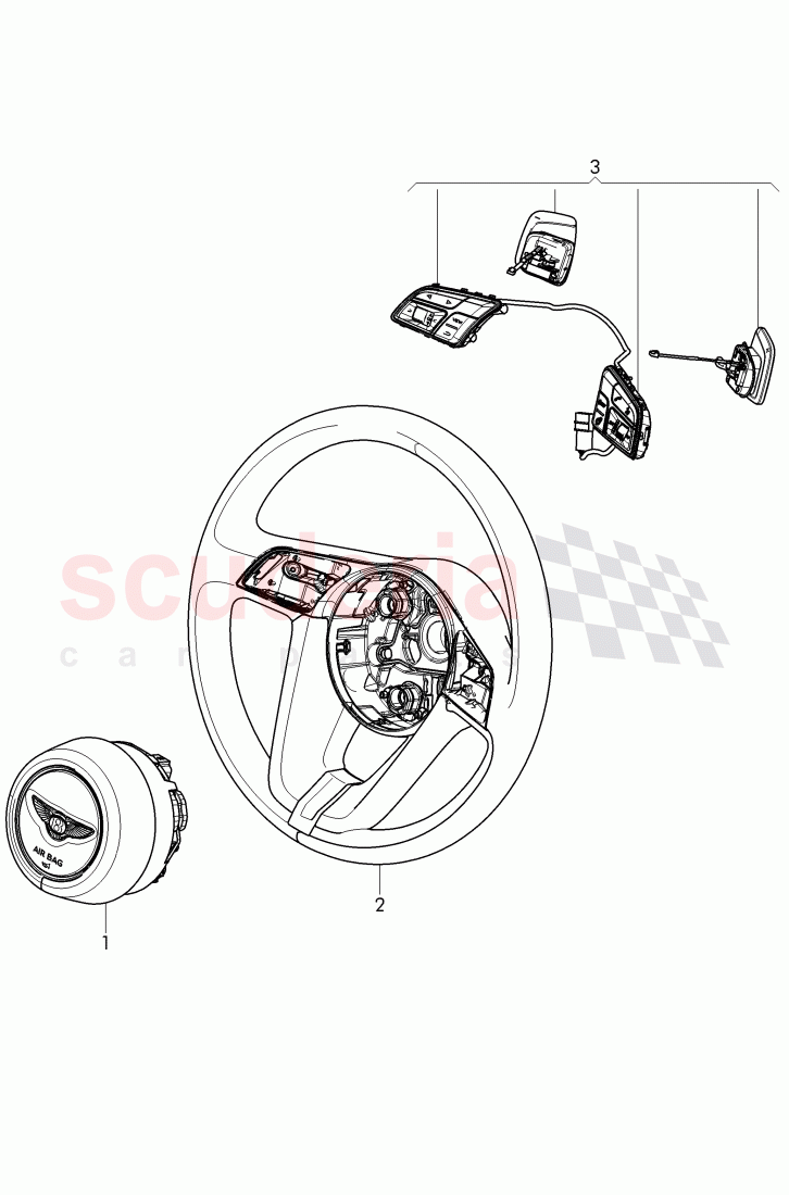 airbag unit for steering wheel of Bentley Bentley Bentayga (2015-2020)