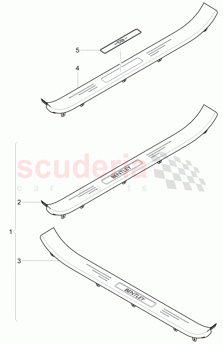 Original Accessories, scuff plate - sill panel of Bentley Bentley Continental GTC (2011+)