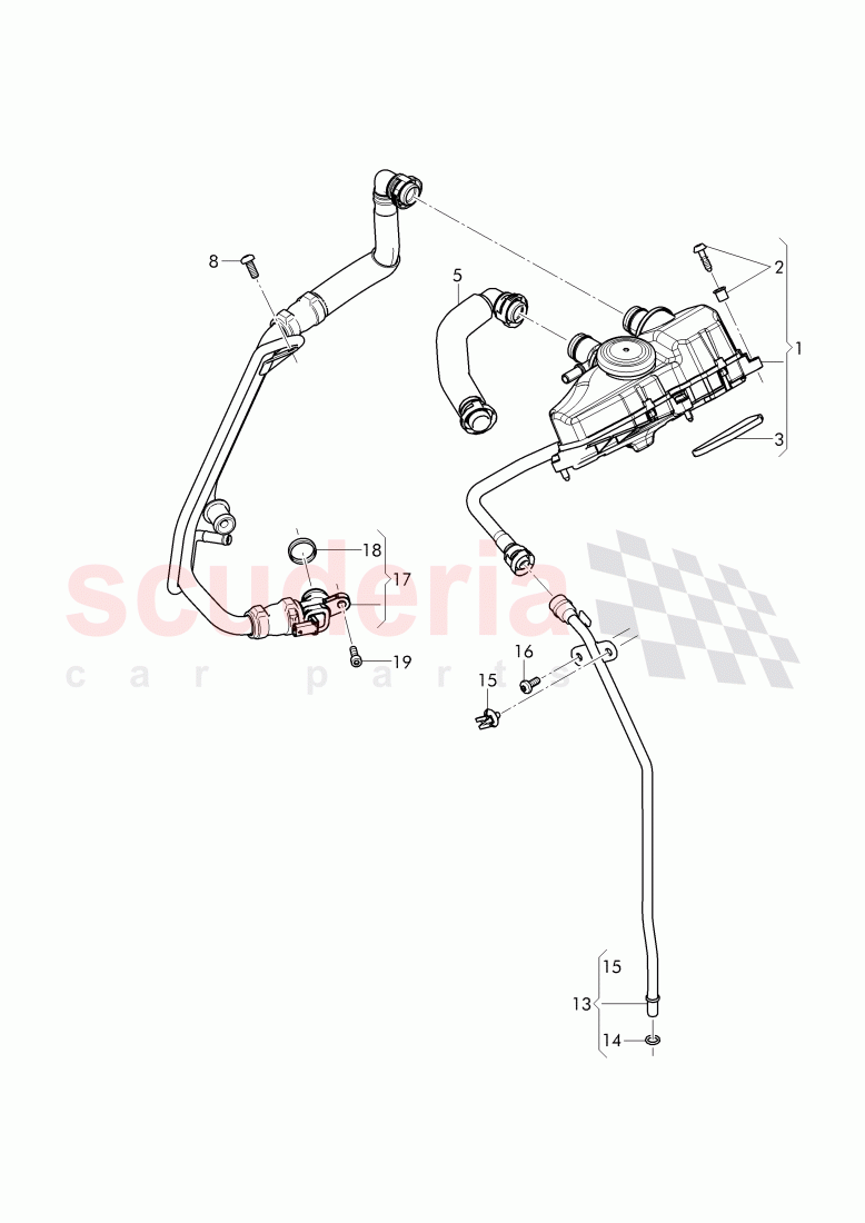 Crankcase breather, F >> 4V-J-017 260, F >> ZV-J-017 260 of Bentley Bentley Bentayga (2015-2020)