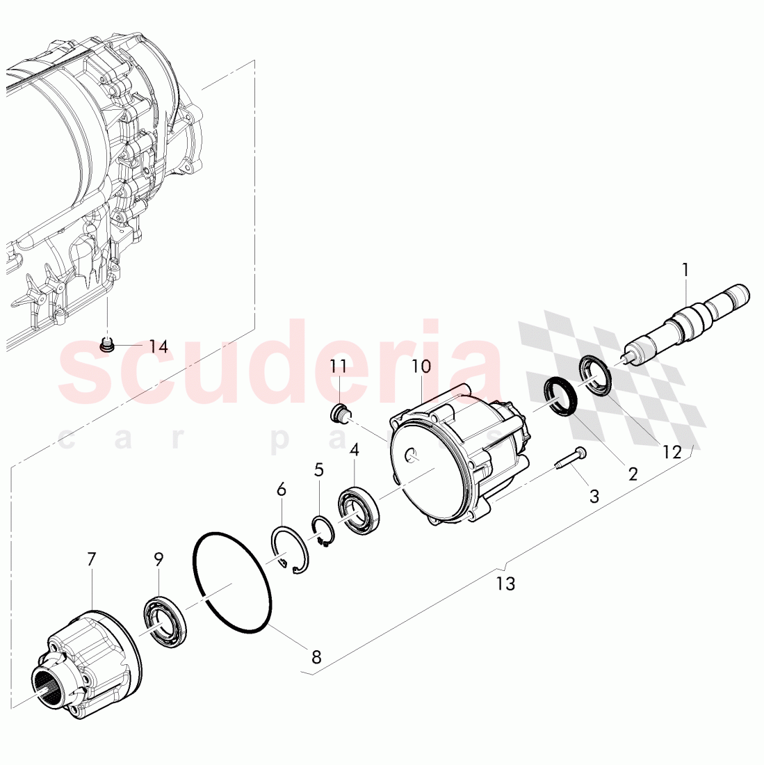 central differential, self-, locking, for 8-speed automatic gearbox of Bentley Bentley Continental Flying Spur (2013+)