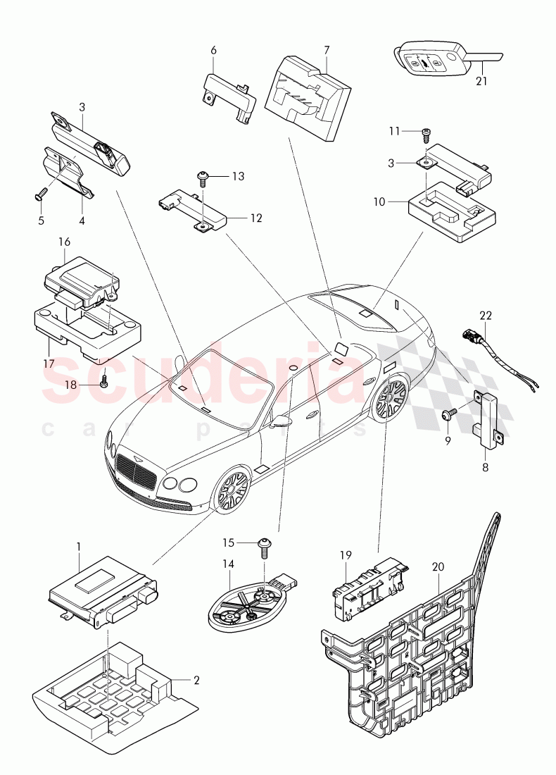 electronic control units for comfort version of Bentley Bentley Continental Flying Spur (2013+)