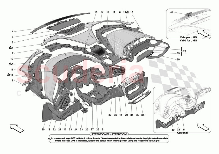 DASHBOARD - TRIM -Not for RHD- of Ferrari Ferrari 12Cilindri