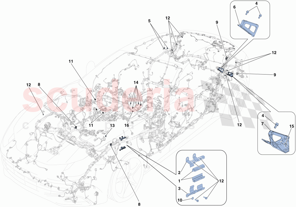 VARIOUS FASTENINGS FOR THE ELECTRICAL SYSTEM of Ferrari Ferrari FF