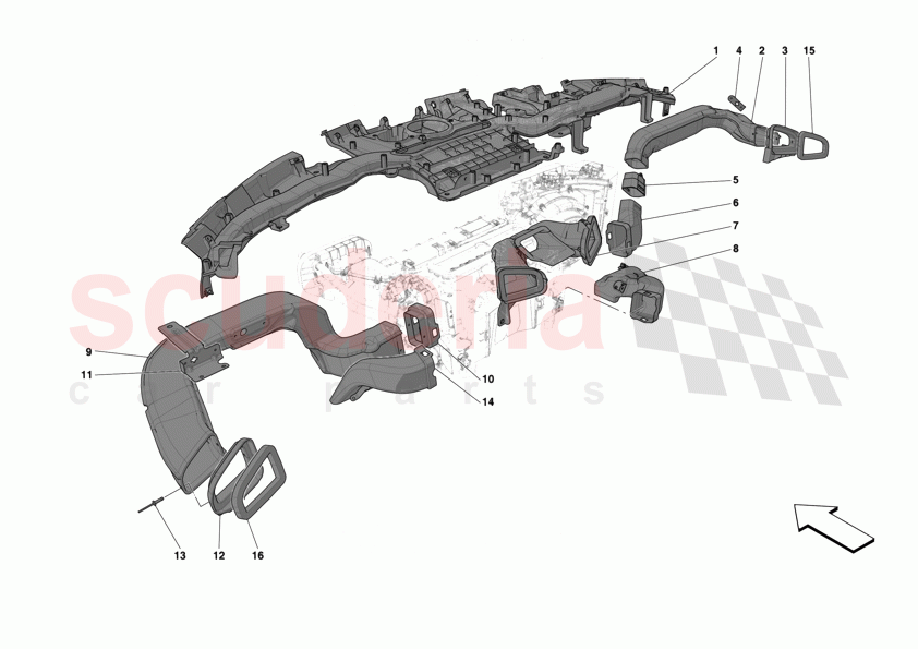 DASHBOARD - DUCTS -Applicable for RHD- of Ferrari Ferrari 12Cilindri