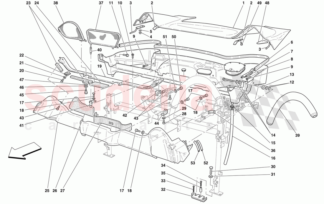 LININGS AND CAPOTE TOP HOUSING of Ferrari Ferrari 360 Spider