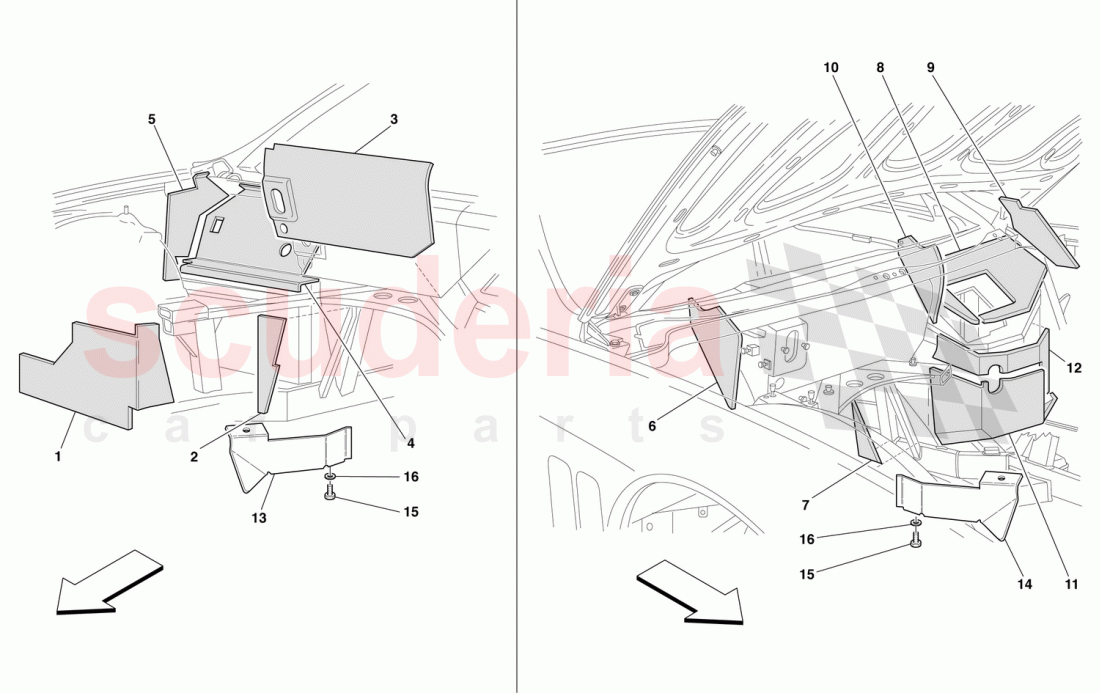 ENGINE COMPARTMENT FIRE-PROOF INSULATIONS -Not for GD- of Ferrari Ferrari 550 Barchetta