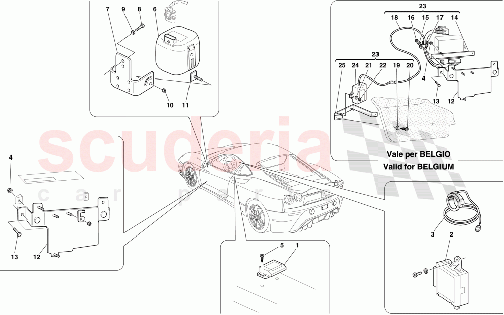 ANTITHEFT SYSTEM ECUs AND DEVICES of Ferrari Ferrari 430 Scuderia Spider 16M