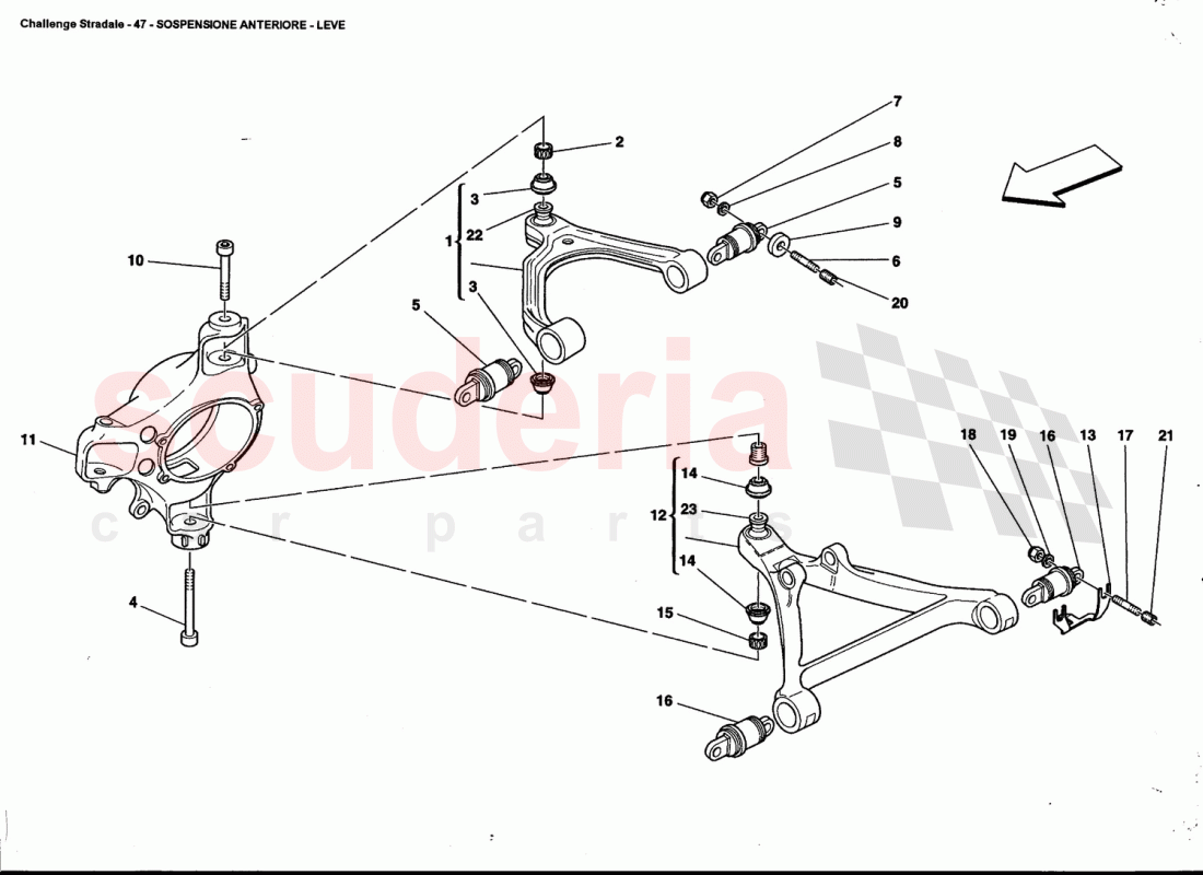 FRONT SUSPENSION - WISHBONES of Ferrari Ferrari 360 Challenge Stradale