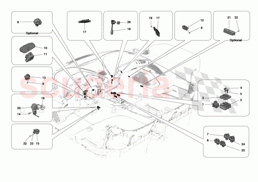 OTHER ELECTRICAL CONTROLS of Ferrari Ferrari 12Cilindri Spider