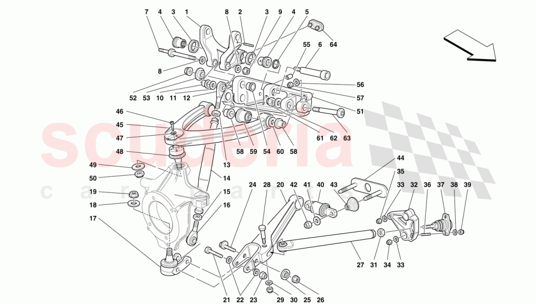 FRONT SUSPENSION - WISHBONES of Ferrari Ferrari F50