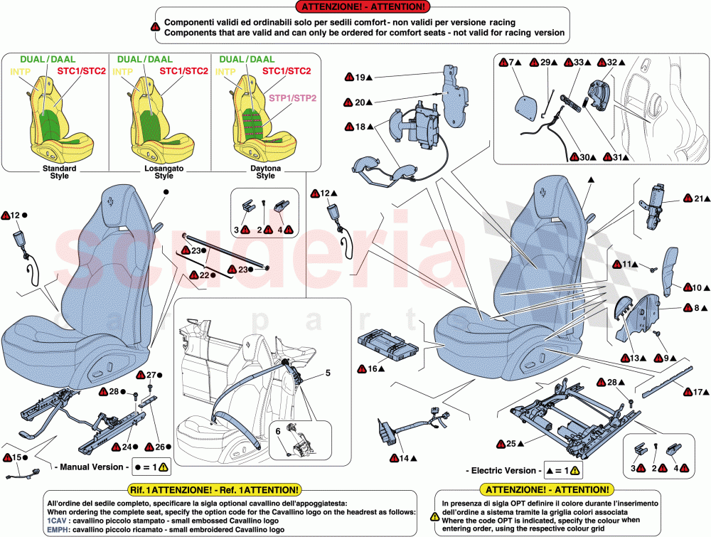 SEATS - SEAT BELTS, GUIDES AND ADJUSTMENT of Ferrari Ferrari 488 Spider