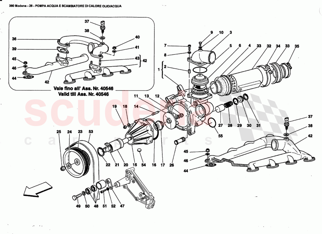 WATER PUMP AND OIUWATER HEAT EXCHANGER of Ferrari Ferrari 360 Modena