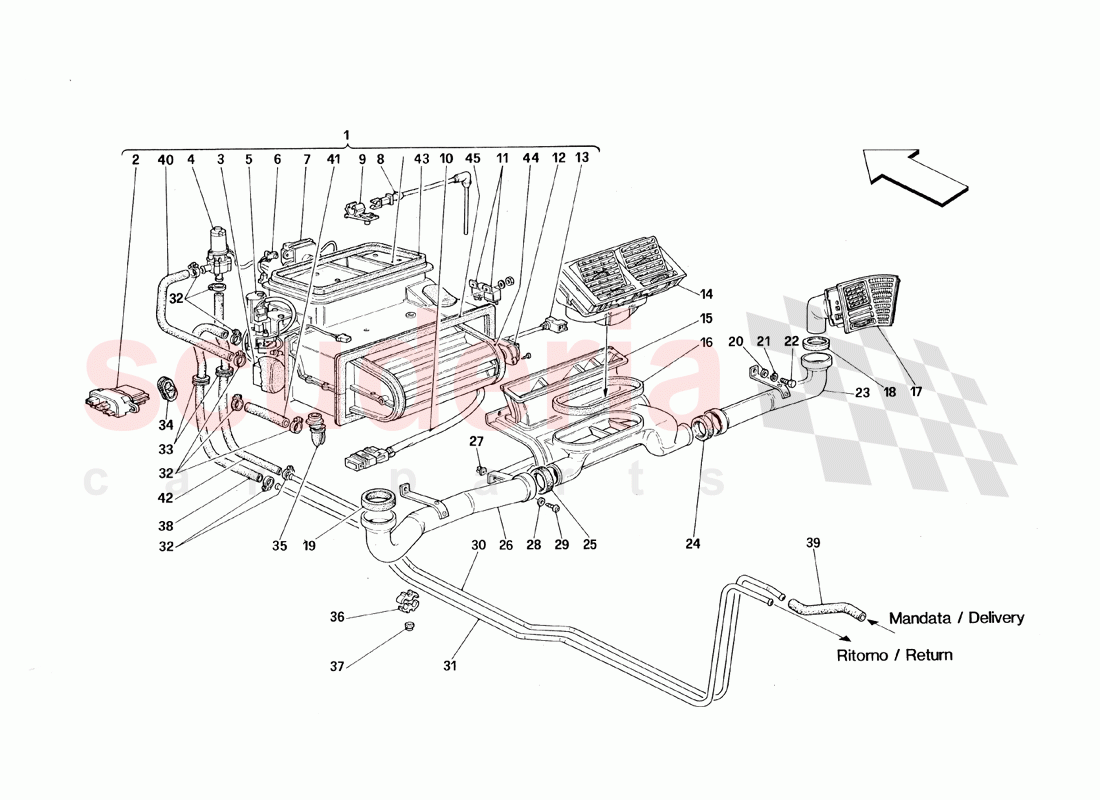 Evaporator Unit and Passengers Compartment Aerating of Ferrari Ferrari 348 TS (1993)