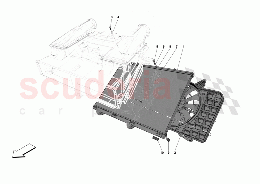 ENGINE COOLING SYSTEM RADIATORS of Ferrari Ferrari 12Cilindri Spider