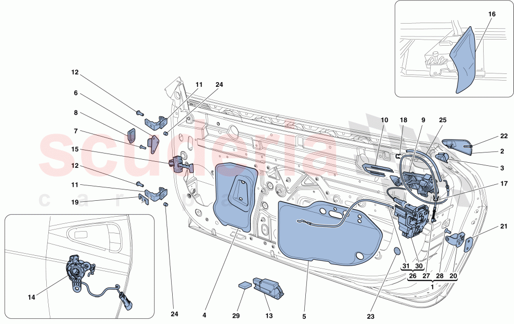 DOORS - OPENING MECHANISM AND HINGES of Ferrari Ferrari 458 Italia