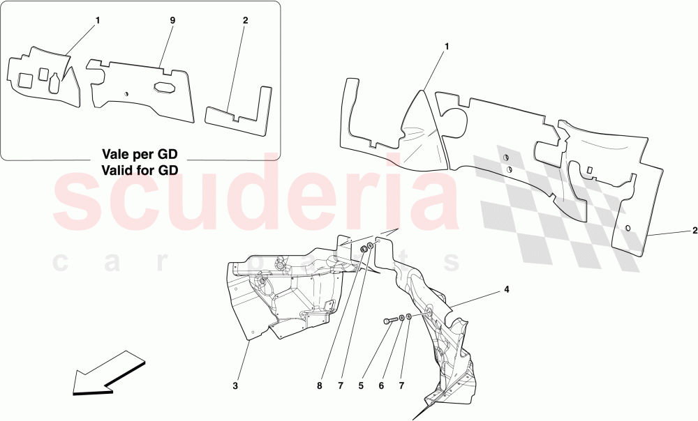 ENGINE COMPARTMENT FIREWALL INSULATION of Ferrari Ferrari 599 GTO